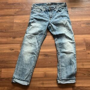 Light wash Jeans By Silver Size 34/34 (See measurements)
